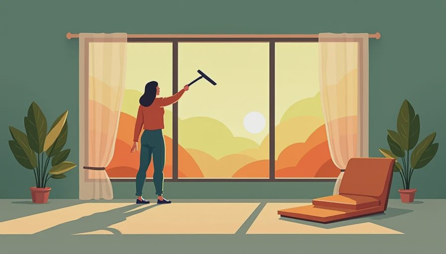 Visual context for window vacuum squeegee